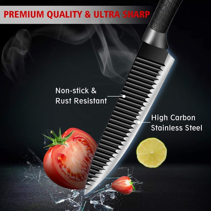 6 Pcs Non-Stick Knife Set For Kitchen, Professionals, Chef, Super Sharp High Carbon