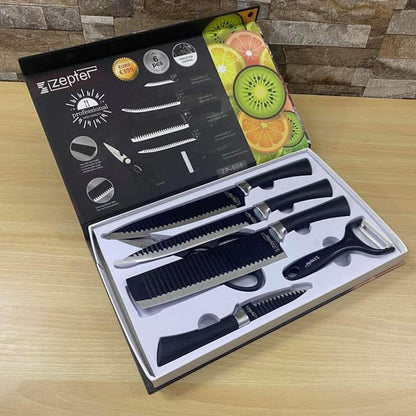 6 Pcs Non-Stick Knife Set For Kitchen, Professionals, Chef, Super Sharp High Carbon